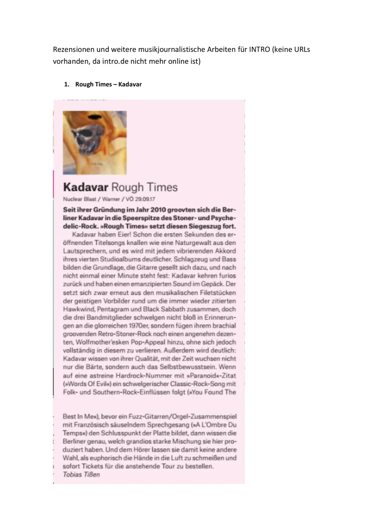 Rough Times – Kadavar